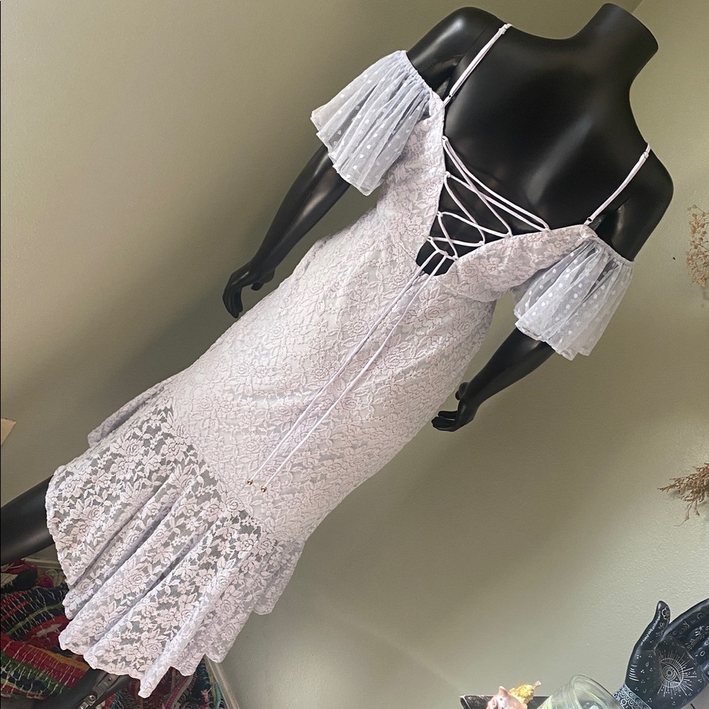 Angel Biba Mermaid Goddess Angel Like Light Baby Blue Lace Dress NWTs - Picture 9 of 16